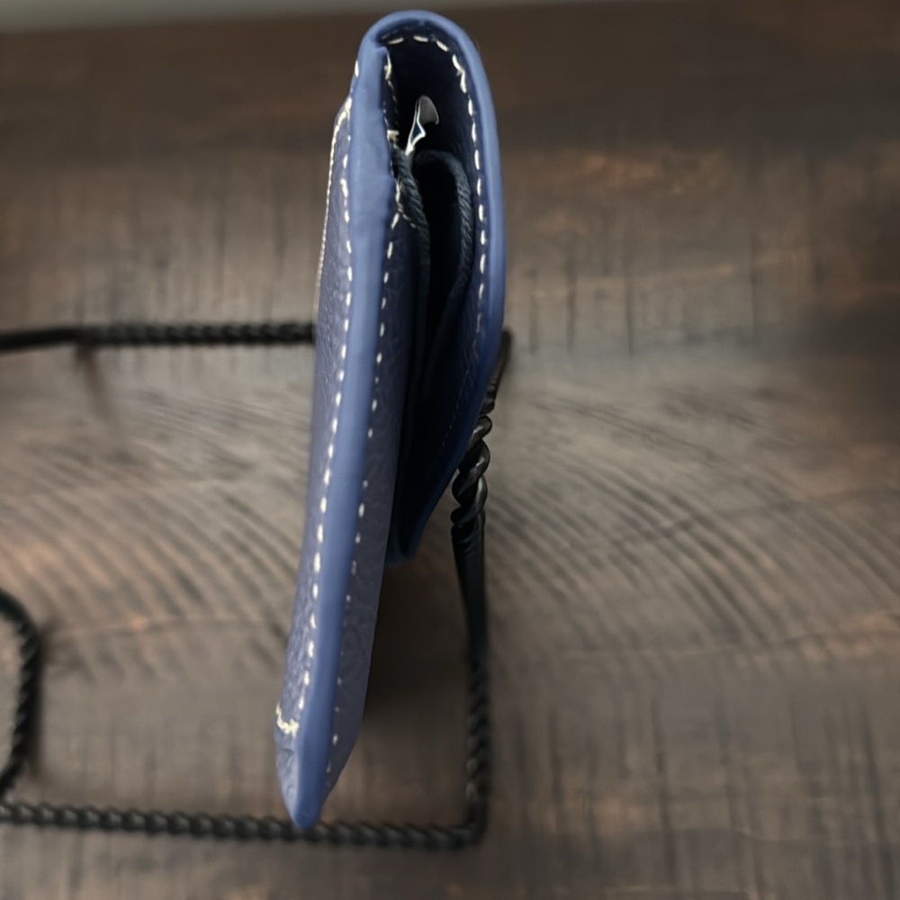 Dooney & Bourke Blue Pebbled Leather Wallet - Picture 7 of 9